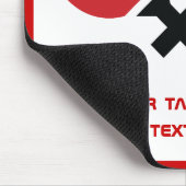 Tafeltennis pingpongrackets en kogelzwart, rood muismat (Hoek)