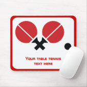 Tafeltennis pingpongrackets en kogelzwart, rood muismat (Met muis)