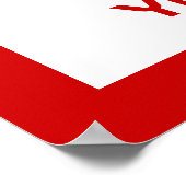 Tafeltennis pingpongrackets en kogelzwart, rood poster (Hoek)