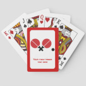 Tafeltennis pingpongrackets en kogelzwart, rood speelkaarten (Achterkant)