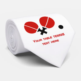 Tafeltennis pingpongrackets en kogelzwart, rood stropdas