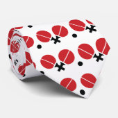 Tafeltennis pingpongrackets en kogelzwart, rood stropdas (Opgerold)