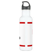 Tafeltennis pingpongrackets en kogelzwart, rood waterfles (Achterkant)