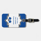 Tafeltennis pingpongrackets en zwart blauw bagagelabel (Voorkant horizontaal)