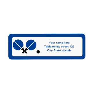 Tafeltennis pingpongrackets en zwart blauw etiket