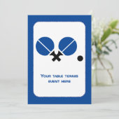 Tafeltennis pingpongrackets en zwart blauw kaart (Staand voorkant)