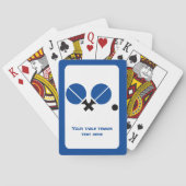 Tafeltennis pingpongrackets en zwart blauw pokerkaarten (Achterkant)