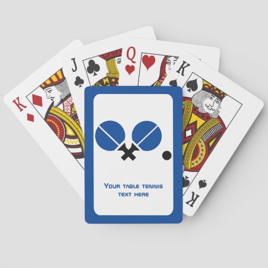 Tafeltennis pingpongrackets en zwart blauw pokerkaarten (Achterkant)