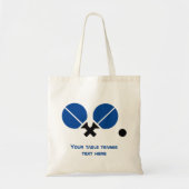 Tafeltennis pingpongrackets en zwart blauw tote bag (Voorkant)