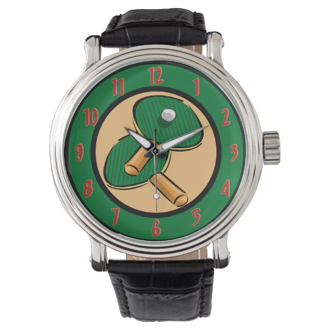 Tafeltennis polshorloge horloge (Voorkant)