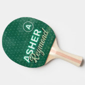 Tafeltennis Speler naam distressed GREEN Tafeltennisbatje (Zijkant)