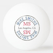 tafeltennis stijlvol cirkelmonogram pingpongbal (Voorkant)