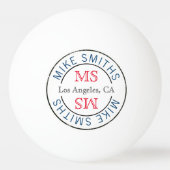 tafeltennis stijlvol cirkelmonogram pingpongbal (Achterkant)