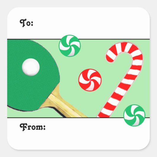 Tafeltennis Vakantie Gift Labels (Voorkant)