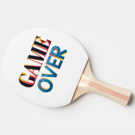 Tafeltennisbat met de woorden "GAME OVER" 