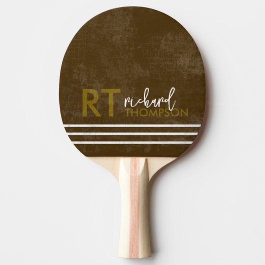 Tafeltennisbat Met Naam Speler Bruin (Voorkant)