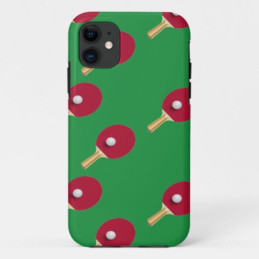 Tafeltennisracket en bal op groen Case-Mate iPhone case (Achterkant)