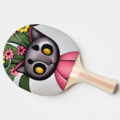 Tafeltennisracket/vleermuis, katten- en bloemontwe tafeltennisbatje (Zijkant)