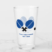 Tafeltennisrackets en -bal in zwart, blauw glas (Achterkant)