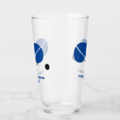 Tafeltennisrackets en -bal in zwart, blauw glas (Links)