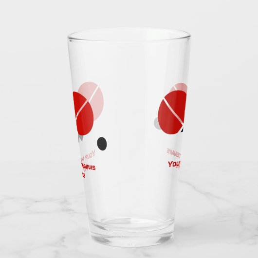 Tafeltennisrackets en -bal in zwart, rood glas (Rechts)