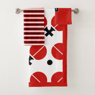 Tafeltennisrackets en -bal met monogram bad handdoek