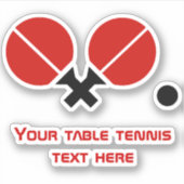 Tafeltennisrackets en bal zwart, rood sticker (Voorkant)