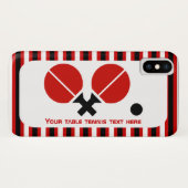 Tafeltennisrackets en kogelzwart, rode strepen Case-Mate iPhone case (Achterkant (horizontaal))