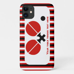 Tafeltennisrackets en kogelzwart, rode strepen Case-Mate iPhone case