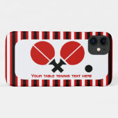 Tafeltennisrackets en kogelzwart, rode strepen Case-Mate iPhone case (Achterkant (horizontaal))