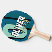 Tafeltennisser Naam vet Monogram blauw Tafeltennisbatje (Zijkant)