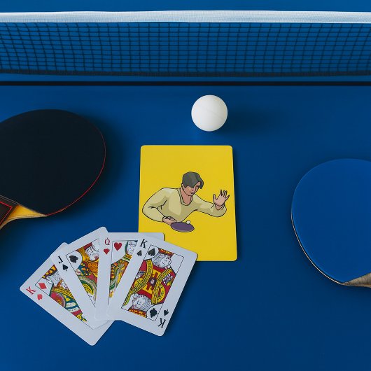 Tafeltennisspeler speelt kaarten