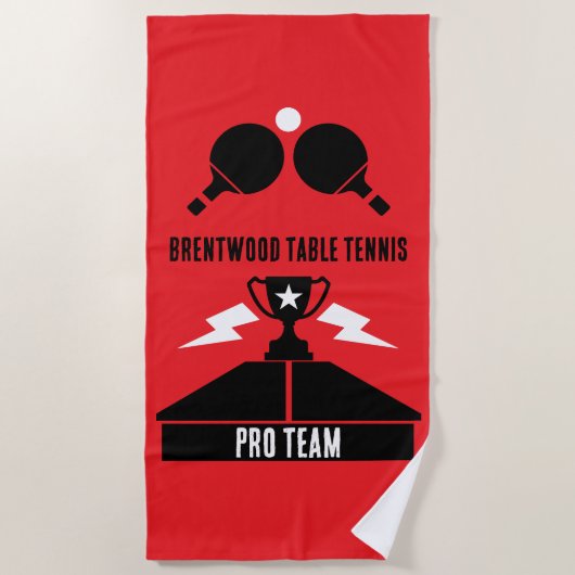 tafeltennistoernooi strandlaken (Voorkant)