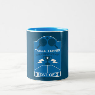 tafeltennistoernooi tweekleurige koffiemok