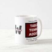 Tafeltennisverslaafde Voeg Jouw naam Monogram Init Koffiemok (Voorkant rechts)