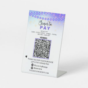 ~* Tafeltent BETALEN QR code Tafelblad voetstuk te Reclamebord Met Voetstuk