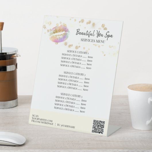 *~* Tafeltent tafelblad Glitter LIPS voetstuk teke Reclamebord Met Voetstuk (Insitu)