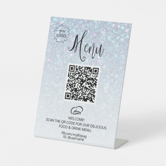 *~*Tafeltent tafelblad Glitter Menu Pedestal Sign Reclamebord Met Voetstuk (Voorkant)