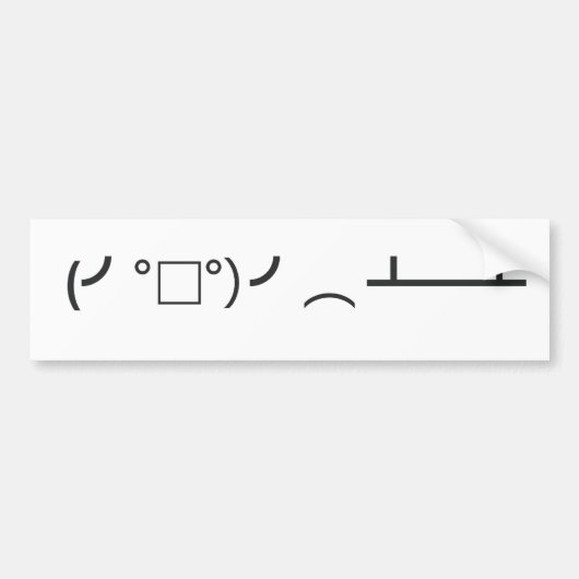 Tafeltje Emoticon Bumpersticker (Voorkant)