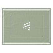 Tafeltje met gepersonaliseerd stoffig groen initia tafelkleed (Voorkant (Horizontaal))