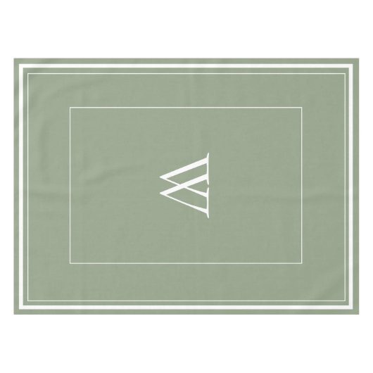 Tafeltje met gepersonaliseerd stoffig groen initia tafelkleed (Voorkant (Horizontaal))