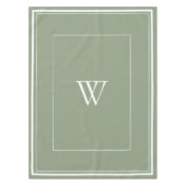 Tafeltje met gepersonaliseerd stoffig groen initia tafelkleed (Voorkant)