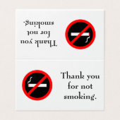 Tafeltop zonder roken visitekaartje (Buitenkant ongevouwen)