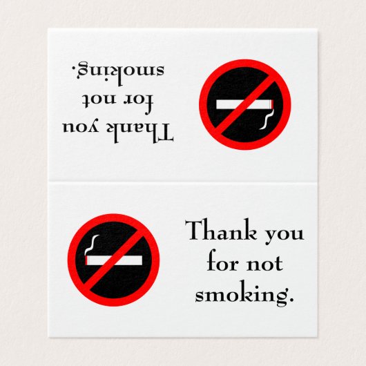 Tafeltop zonder roken visitekaartje (Buitenkant ongevouwen)