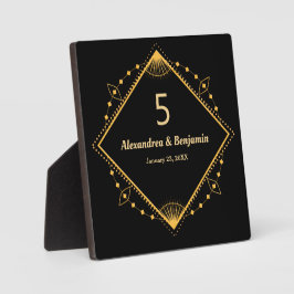 Tafeltopnummer Weddenschap Gold Black aanpassen Fotoplaat