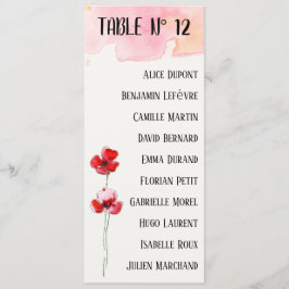 Tafelvlak "Coquelicots" Menu