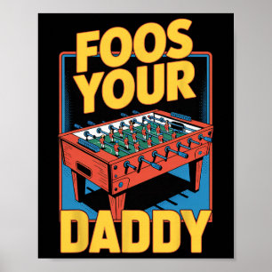 Tafelvoetbal Tafel Sport Game Voetbal Grappig Voet Poster