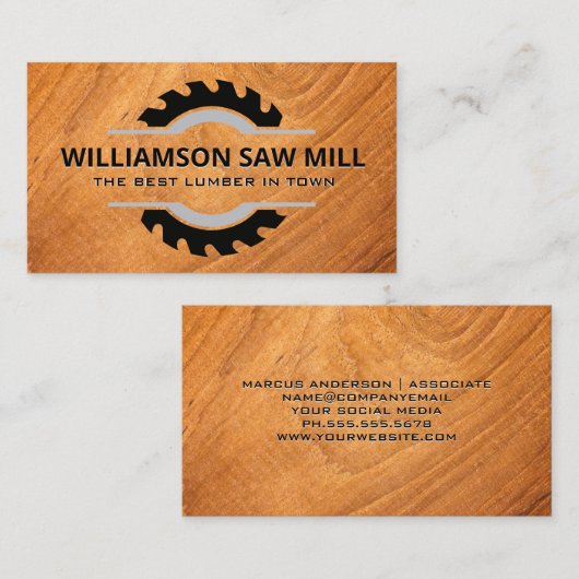 Tafelzaag | Saw Mill | Lumber Yard Visitekaartje (Voorkant / Achterkant)