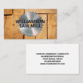 tafelzaag | zaagmolen | gesneden hout visitekaartje (Voorkant / Achterkant)