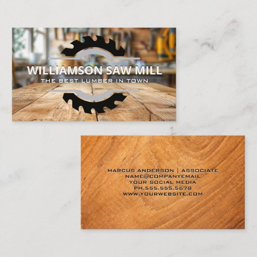 Tafelzaag | Zagerij | Timmerman Visitekaartje (Voorkant / Achterkant)